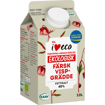 Vispgrädde 40% 5dl KRAV ICA I love eco.