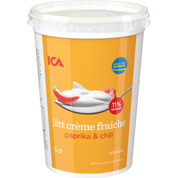Crème fraiche Lätt Paprika & chili 11% 5dl ICA.