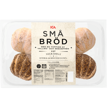 Småbröd med topping 6-p 300g ICA.