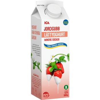 Lättyoghurt Jordgubb slät 0,5% 1000g ICA.
