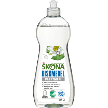 Handdiskmedel Parfymfri 650ml Miljömärkt ICA Skona.