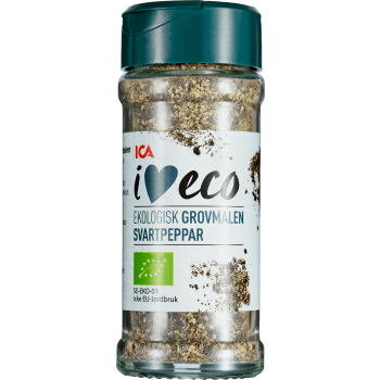 Svartpeppar Grovmalen Ekologisk 34g ICA I love eco.