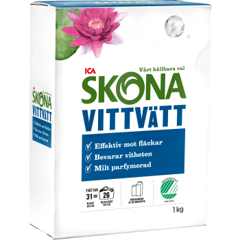 Tvättmedel Vittvätt Morgonsol 1kg Miljömärkt ICA Skona.