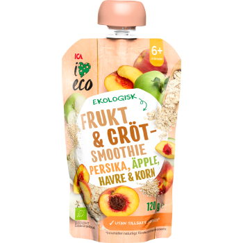 Frukt & grötsmoothie periska & äpple från 6m 120g ICA I love eco.