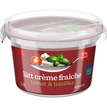 Crème fraiche Lätt Tomat & Basilika 11% 2dl ICA.