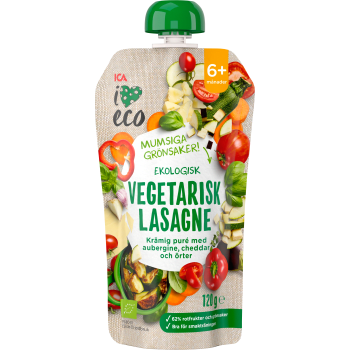 Barnmat Vegetarisk lasagne 6m Eko 120g ICA I love eco.