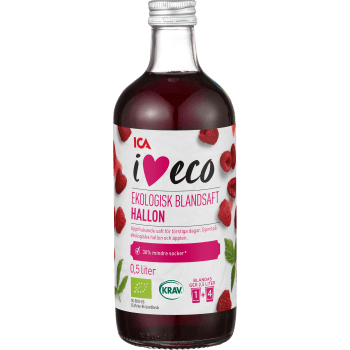 Blandsaft Hallon Ekologisk 50cl KRAV ICA I love eco.