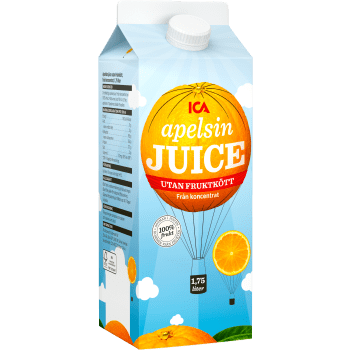 Apelsinjuice utan Frukkött 1,75l ICA.