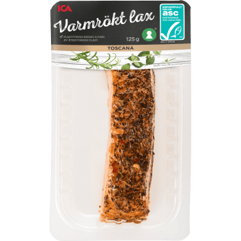 Lax Färsk Varmrökt Toscana 125g Miljömärkt ICA.