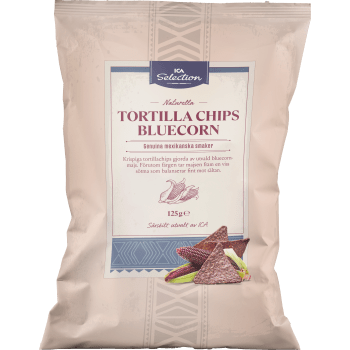 Tortillachips Bluecorn 125g ICA Selection.