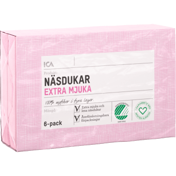 Näsdukar 6-p ICA Hjärtat.