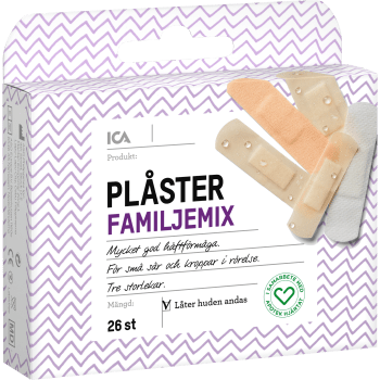 Plåster Familjemix 26-p ICA Hjärtat.