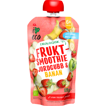 Fruktsmoothie jordgubb & banan 6m 120g ICA I love eco.