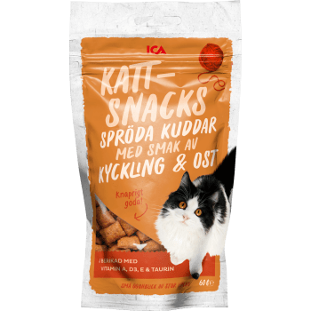 Kattsnacks Kyckling & Ost 60g ICA.