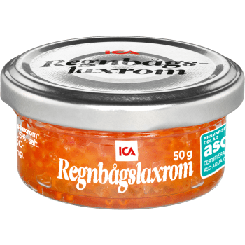 Regnbågslaxrom Miljömärkt 50g ICA.