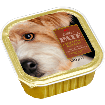 Hundmat kyckling & kalkon i paté 150g ICA.