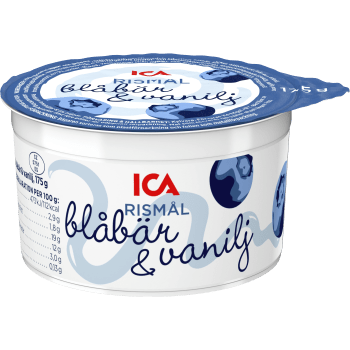 Rismål Blåbär Vanilj 2,9% 175g ICA.