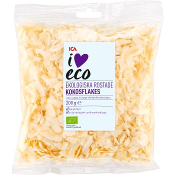 Kokosflakes Ekologiska rostade 200g ICA I love eco.