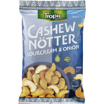 Cashewnötter Sourcream & Onion 275g Tropic Snacks.