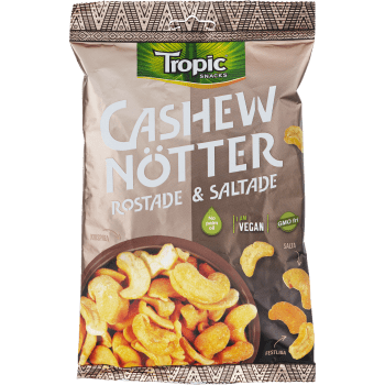 Cashewnötter Rostade & Saltade 275g Tropic Snacks.
