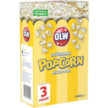 Popcorn Smörsmak Micropop 3-p 240g OLW.