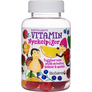 Kosttillskott Multivitamin Tuggisar Nyckelpigor 60-p BioSalma.