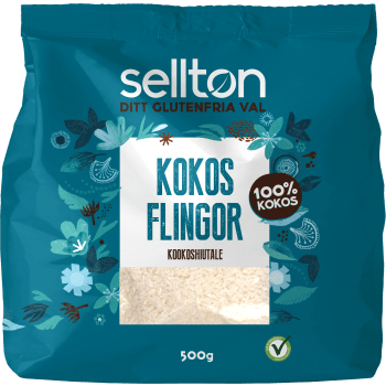 Kokosflingor 500g Sellton.