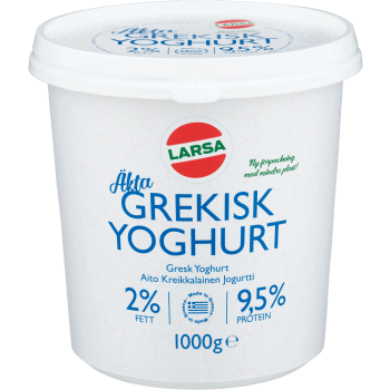 Grekisk Yoghurt 2% 1l Larsa Foods.