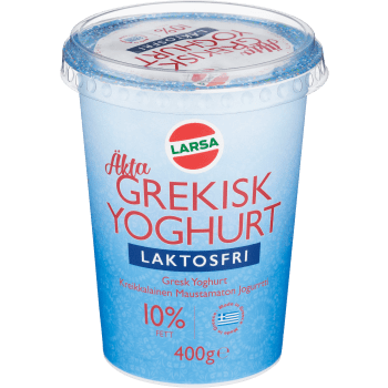 Yoghurt Grekisk Laktosfri 10% 400g Larsa Foods.