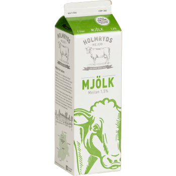 Mellanmjölk 1,5% 1l Holmryds Mejeri.
