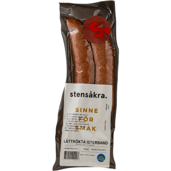 Isterband Lättrökta 60% Kötthalt 280g Stensåkra.