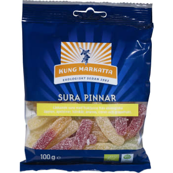 Godis Sura pinnar Ekologisk 100g Kung Markatta.