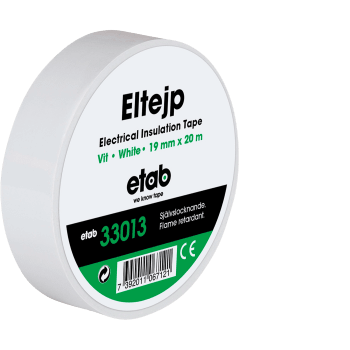 Eltejp vit 19mm x 20m.