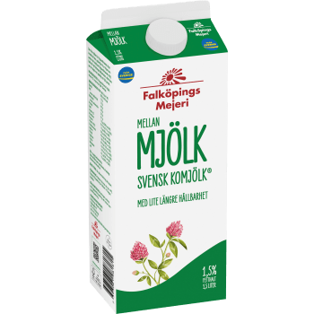 Mellanmjölk 1,5% Längre Hållbarhet 1,5l Falköpings Mejeri.