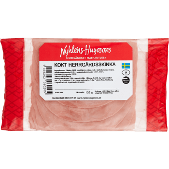 Kokt gårdsskinka i skivor 120g Nyhléns hugosons.