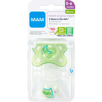 Napp Original Night Silicon 2-p 0-6m MAM.