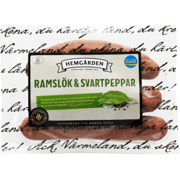 Korv Ramslök & Svartpeppar 270g Hemgården.