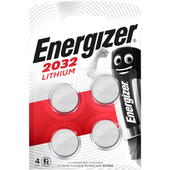 Batteri/knappcell litium 3V CR2032 4-p Energizer.
