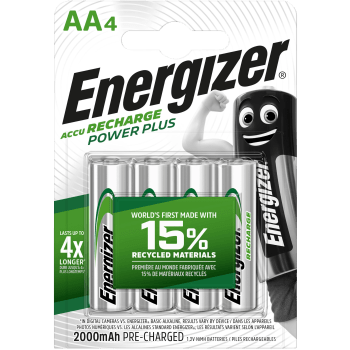 Batteri AA Laddbart 4-p Energizer Power Plus.