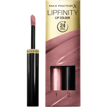 Läppstift + Top Coat Essential Violet Lipfinity Max Factor.