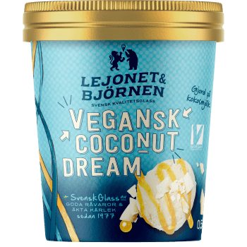 Glass Vegansk Coconut Dream 500ml Lejonet och Björnen.