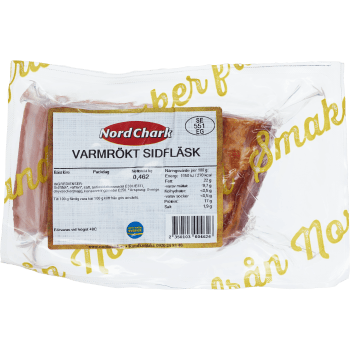 Varmrökt sidfläsk ca 300g Nordchark.