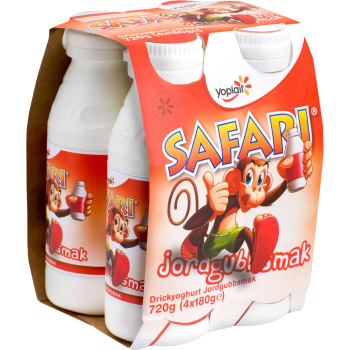 Drickyoghurt Safari Jordgubb 4-p 720g Yoplait.