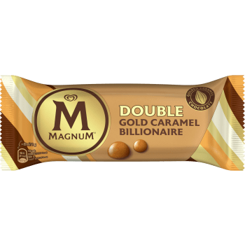 Glasspinne Double gold caramel billionaire 1-p Magnum.