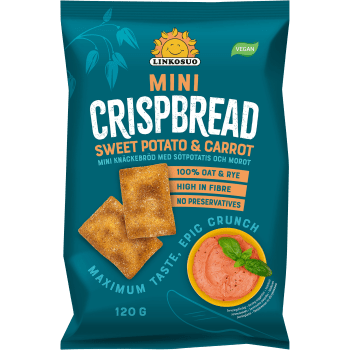 Crispbread Sweet Potato Carrot mini 120g Linkosuo.