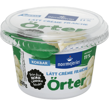 Crème Fraiche Lätt 11% Örter 200g Norrmejerier.