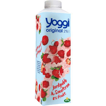 Yoghurt Original Jordgubb & Smultron 2% 1000g Yoggi®.
