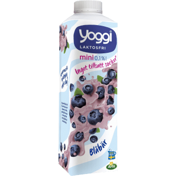 Yoghurt Mini Blåbär 0,1% Laktosfri 1000g Yoggi®.
