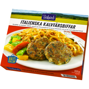 Italienska kalvfärsbiffar 400g Dafgårds.