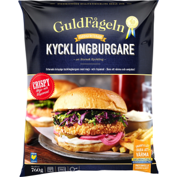 Kycklingburgare Fryst 8-p 760g Guldfågeln.